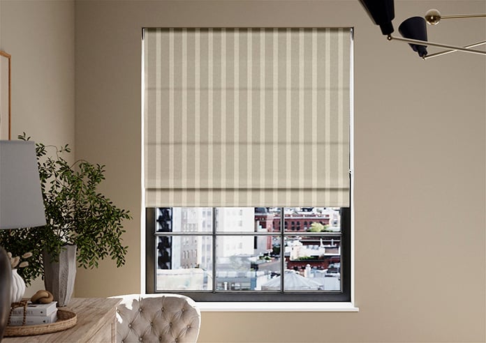 Emily Bond Parasol Stripe, Taupe - Roman Blind - Image 3